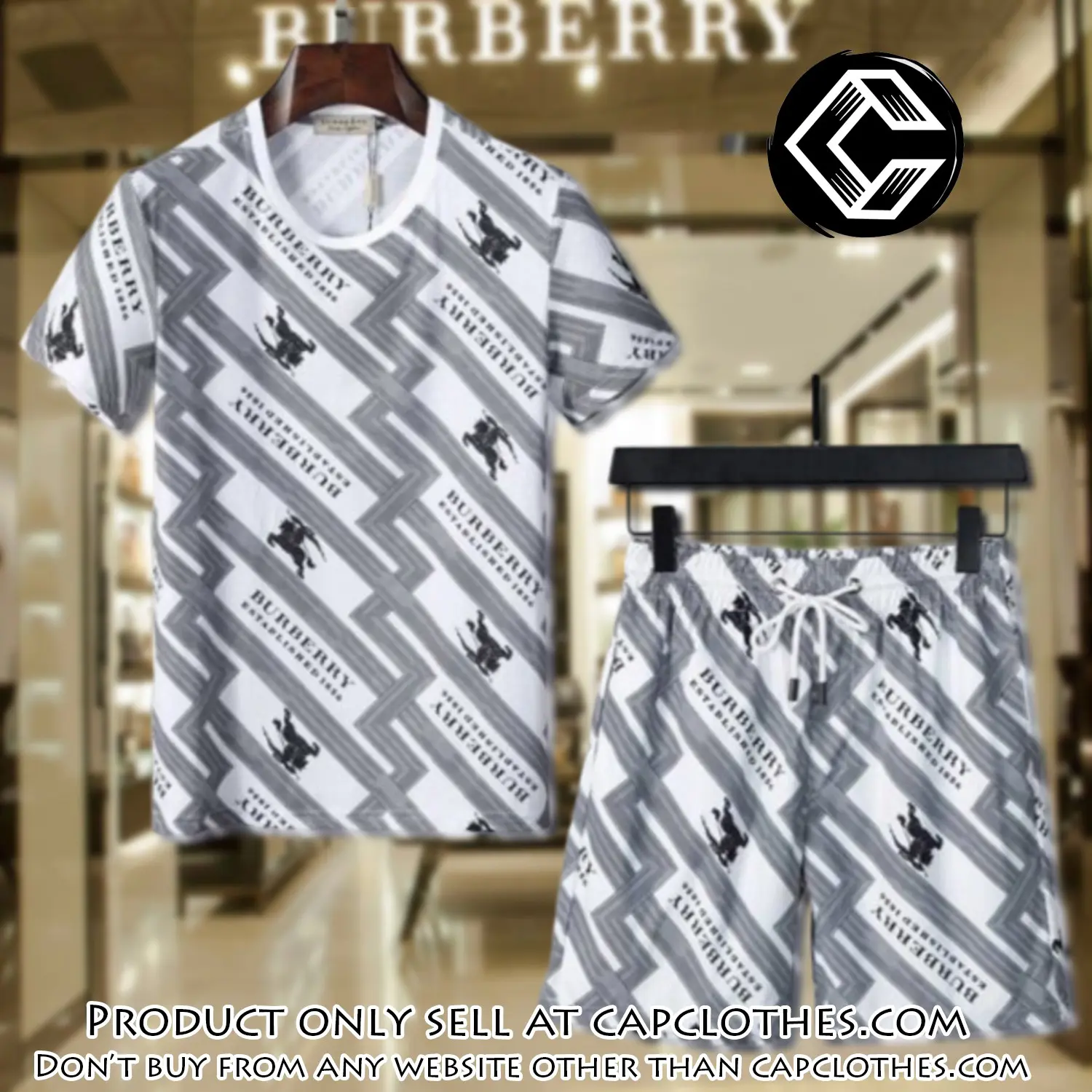 Burberry combo unisex tshirt & short limited luxury outfit cts1037 cc5648549